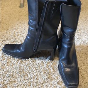 Black leather boots